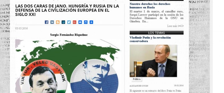Artículo sobre la relación entre Hungría y Rusia en Katehon